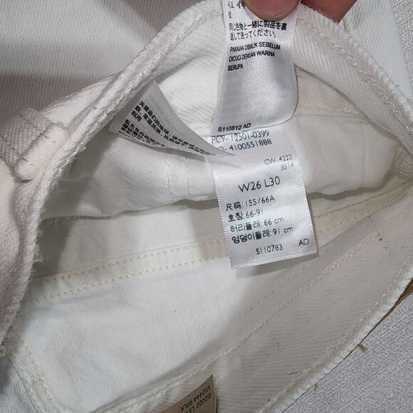 Levi's 501 original 26x30 sit at waist women-button fly white - Picture 5 of 7